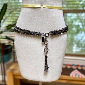 SUZI ROHER Faceted Gemstone Lariat Belt